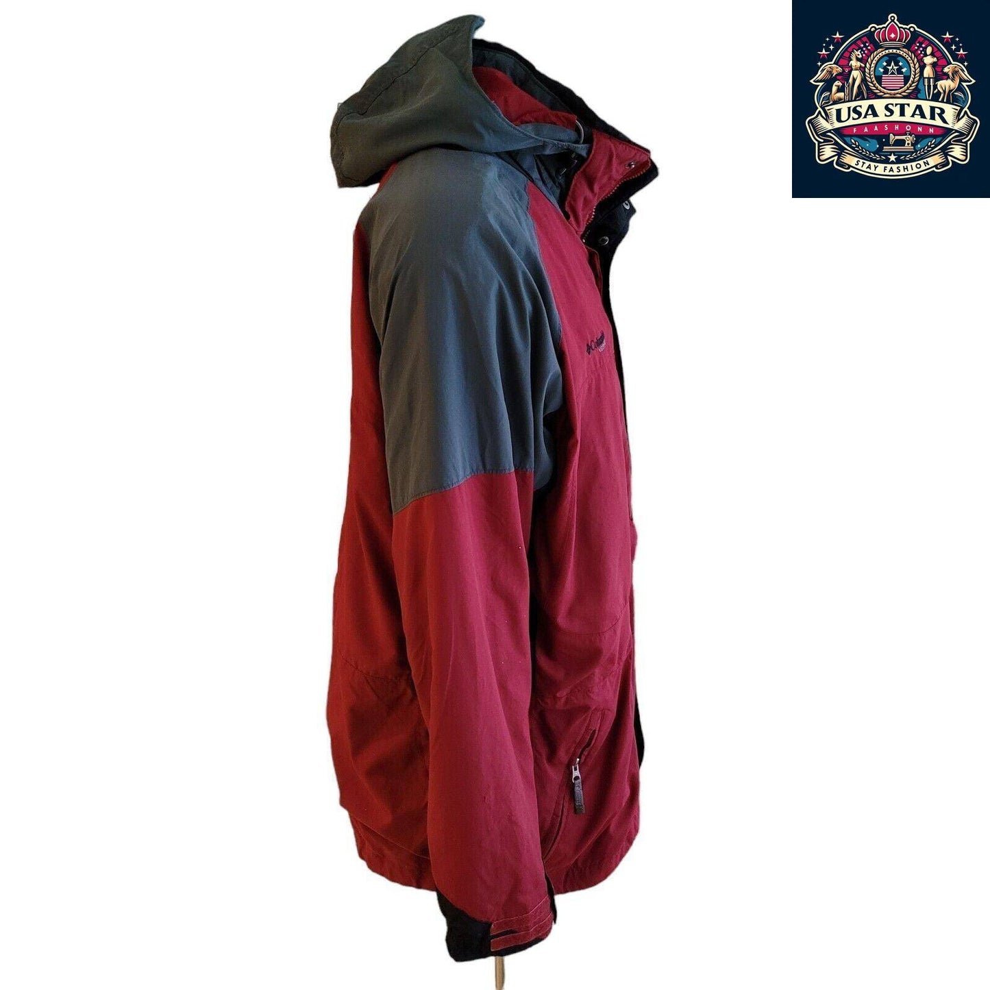 Columbia Vertex Core Jacket XL Burgundy Waterproof Mid-Length Parka for All Seasons - USASTARFASHION