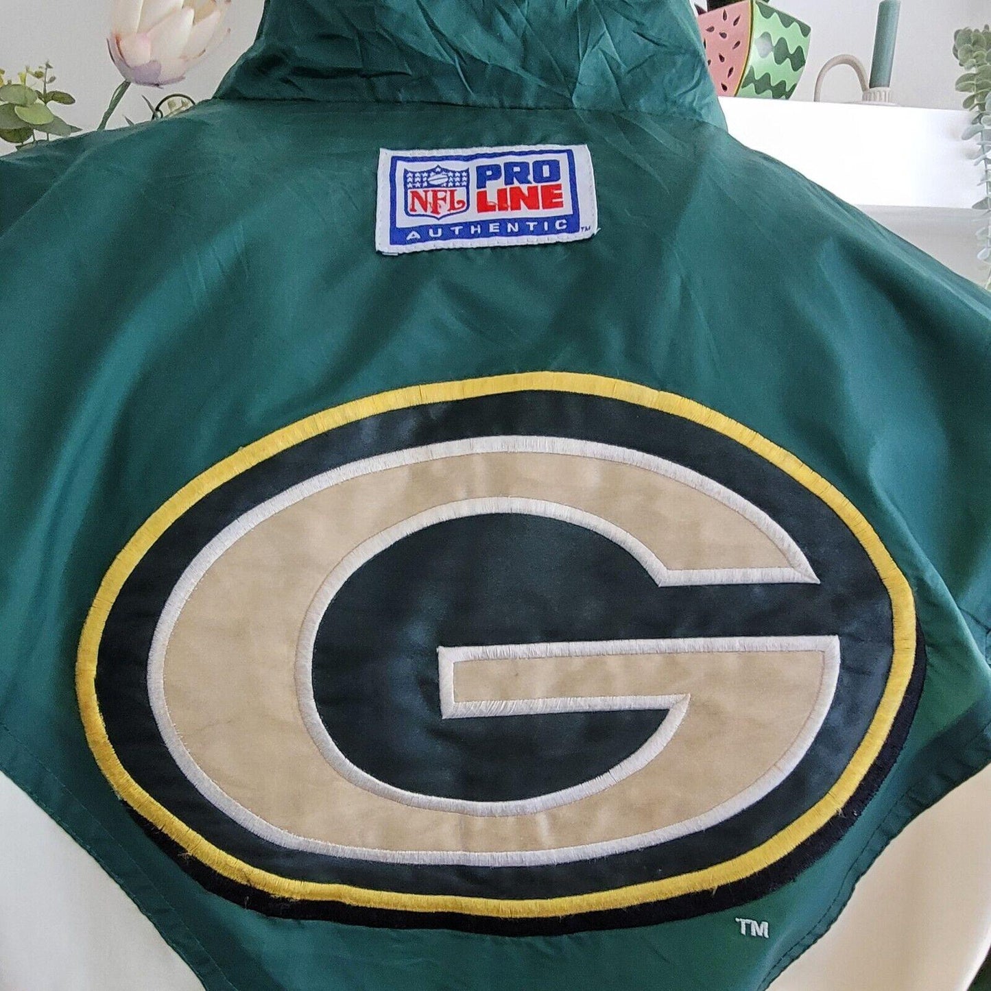 NFL PRO LINE Green Bay Packers Track Jacket Men's Size L Windproof Waterproof-USASTARFASHION