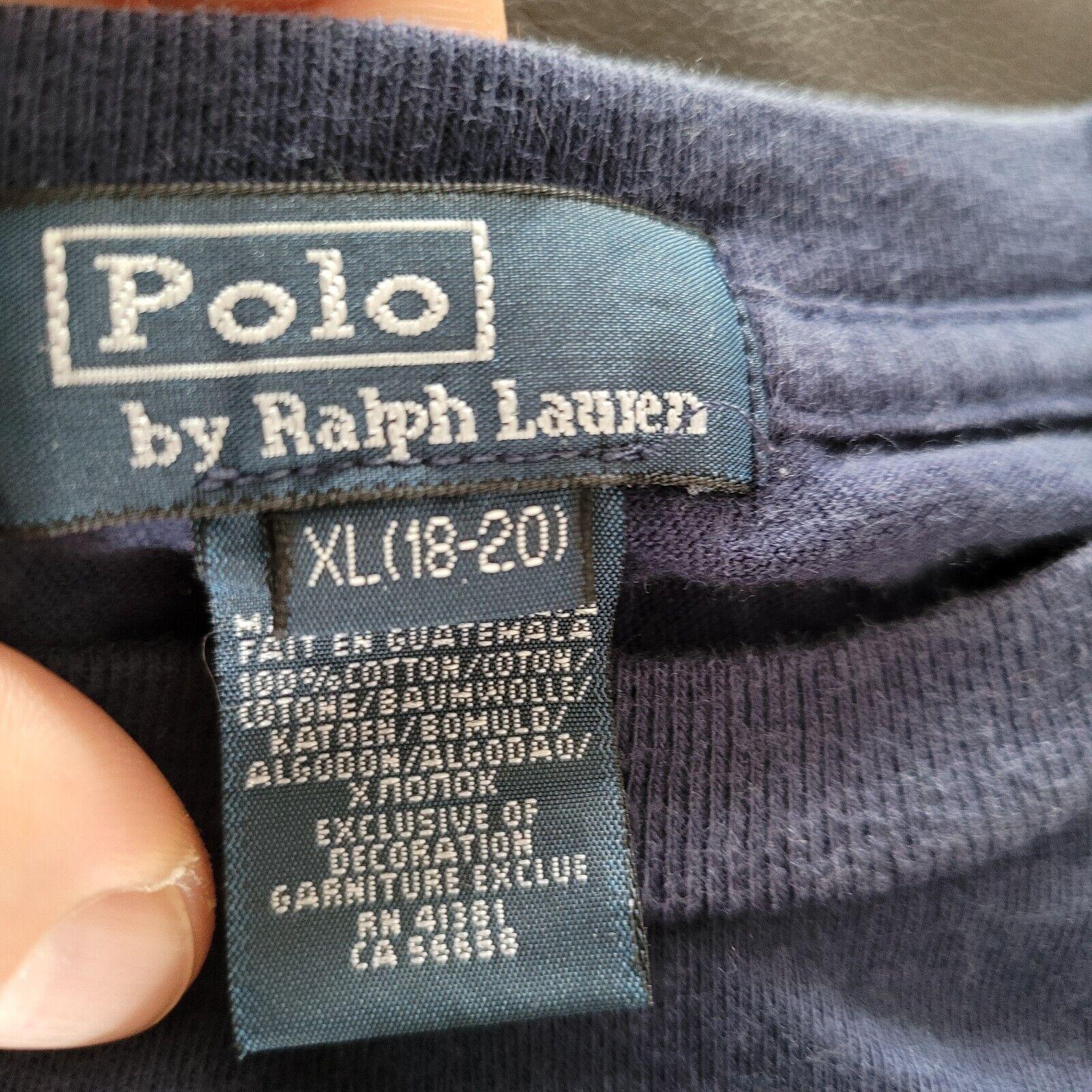 Polo Ralph Lauren Navy Blue Round Neck T-Shirt for Youth XL (18-20) & Adult Small-USASTARFASHION