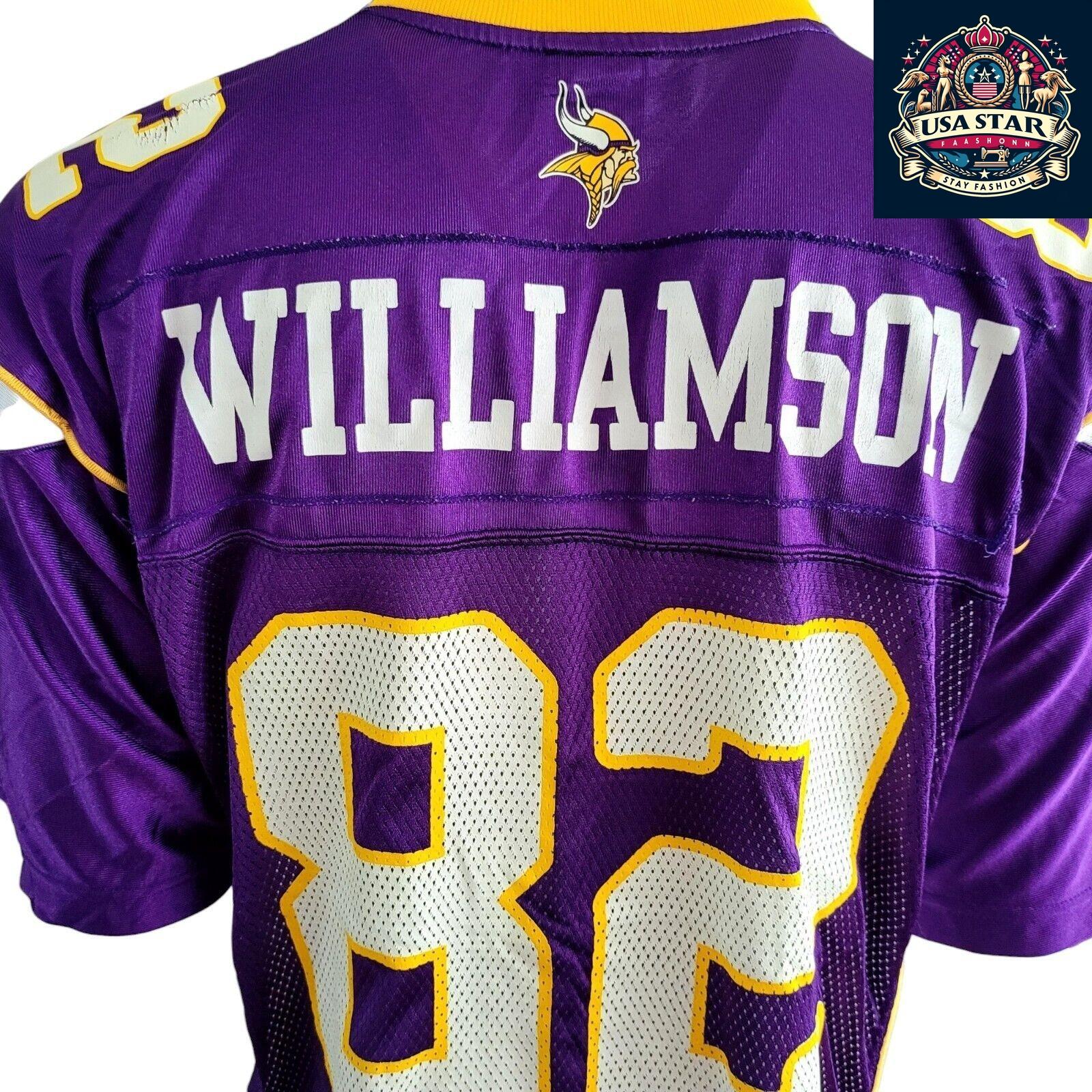 Troy Williamson Jersey #82 Minnesota Vikings Authentic Reebok Large Purple NFL Fan Gear - USASTARFASHION