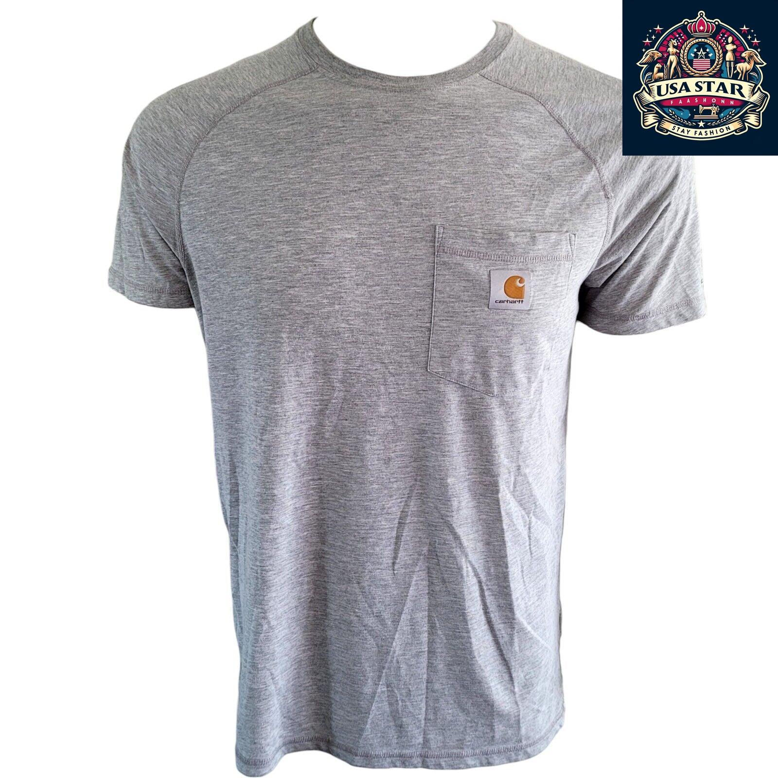 Carhartt Heather Gray Shirt | Relaxed Fit Crew Neck | 59% Cotton 41% Polyester | Size Medium - USASTARFASHION