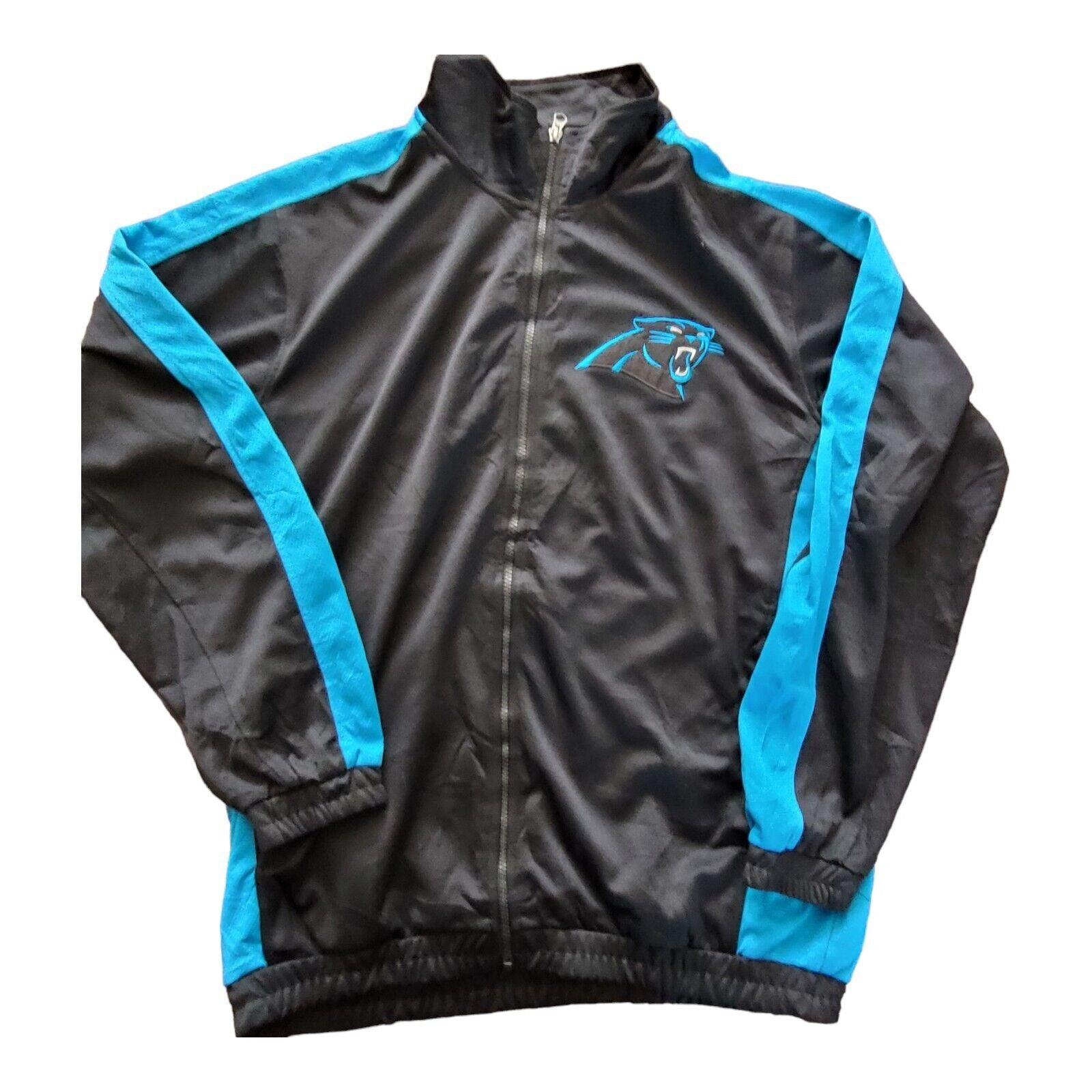 GIII Carolina Panthers Track Jacket Size L Vintage Authentic Collectible-USASTARFASHION