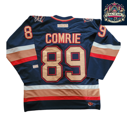 Edmonton Oilers Jersey Mike Comrie CCM #89 Adult Medium Lightweight Air-Knit Fabric - USASTARFASHION