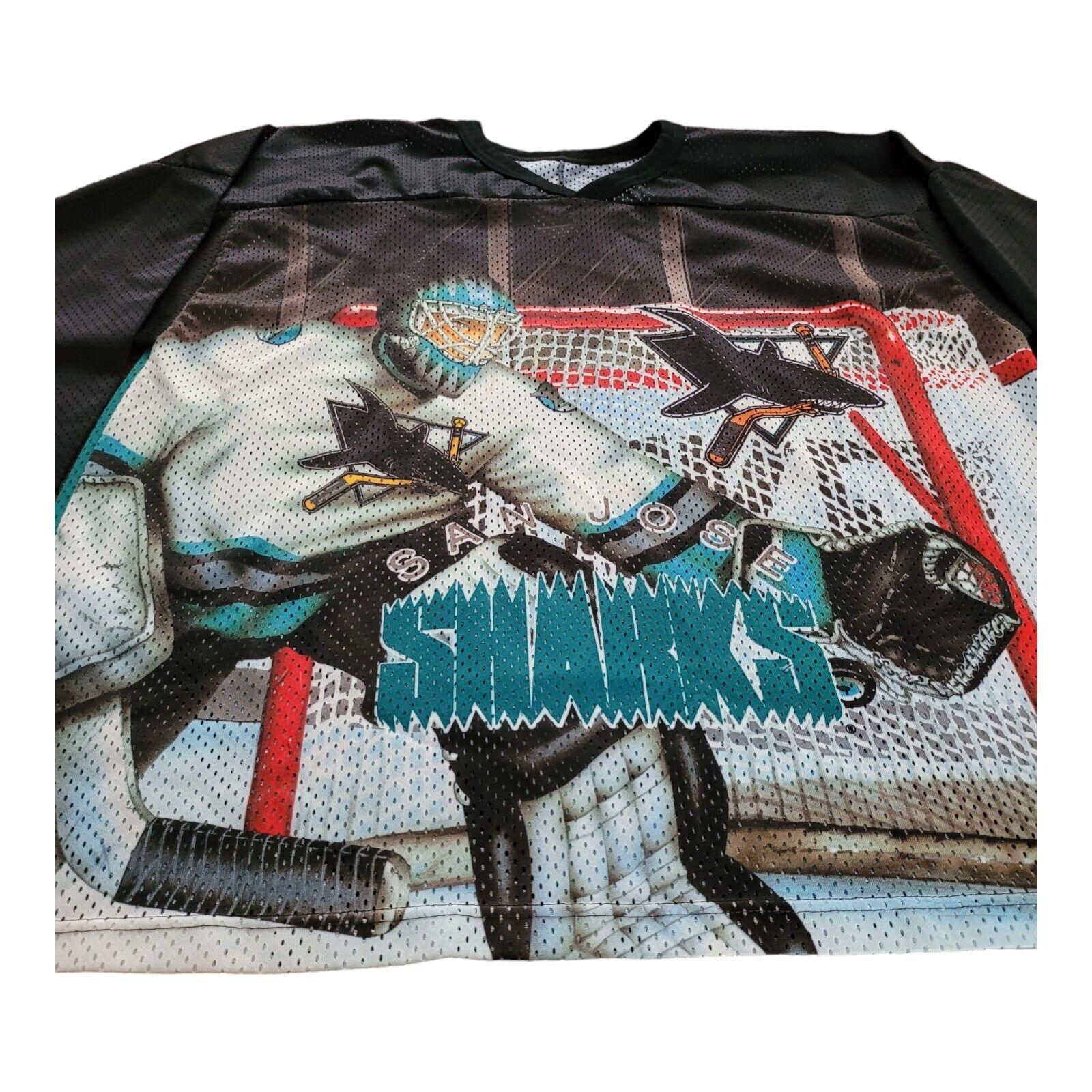 Vintage CCM San Jose Sharks Hockey Jersey - Size XL (25.5" Pit-to-Pit)-USASTARFASHION