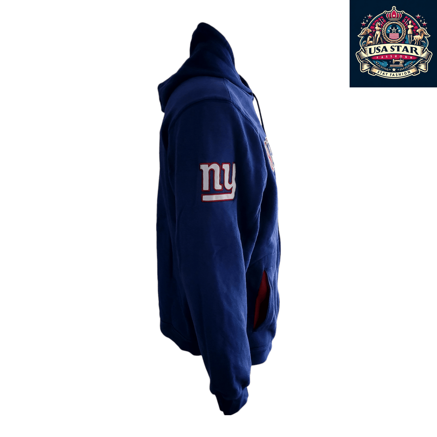 New York Giants Hoodie, Cotton Blend, Classic Blue, Size S/CHP, Team Graphics, Comfortable Design - USASTARFASHION