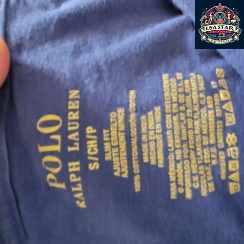 Polo Ralph Lauren T-Shirt Navy Blue Round Neck Size S, Classic Design, Comfortable Fit - USASTARFASHION