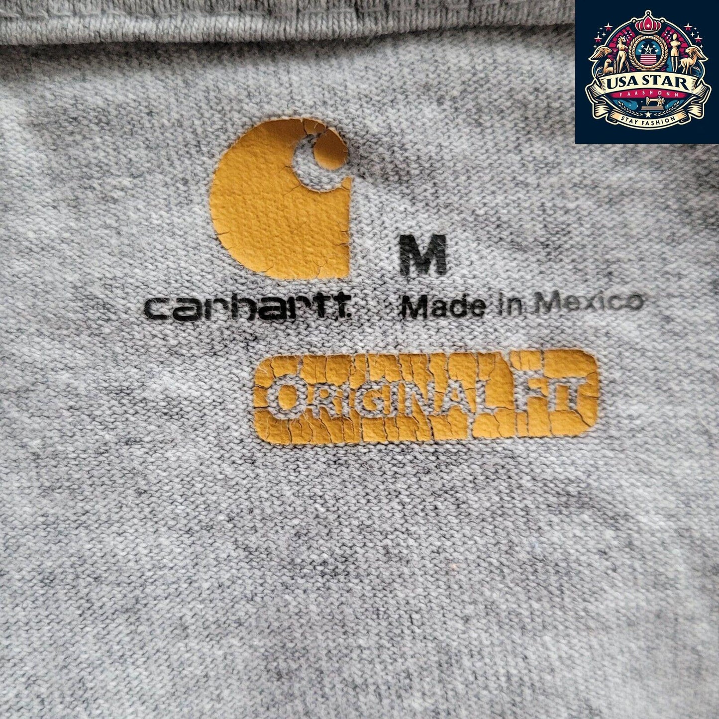 Carhartt Long Sleeve T Shirt for Men - Soft Cotton Blend, Durable Crew Neck, Size M Regular, Gray - USASTARFASHION