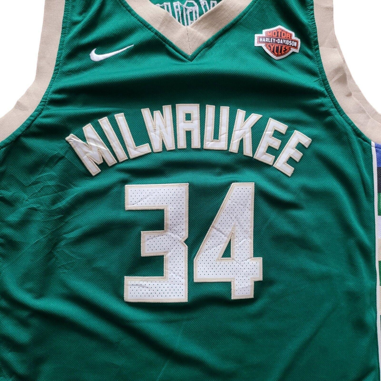 Nike Harley Davidson Giannis Antetokounmpo #34 Milwaukee Bucks Jersey Sz. 52-USASTARFASHION