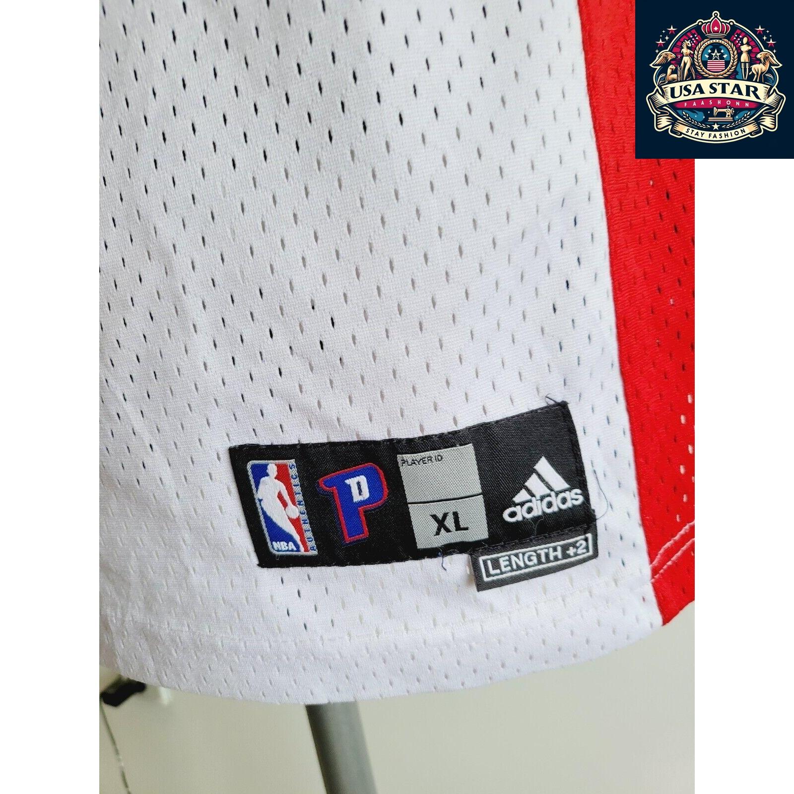 Adidas NBA Detroit Pistons #22 Tayshaun Prince Basketball Jersey Size XL White Vintage Style - USASTARFASHION