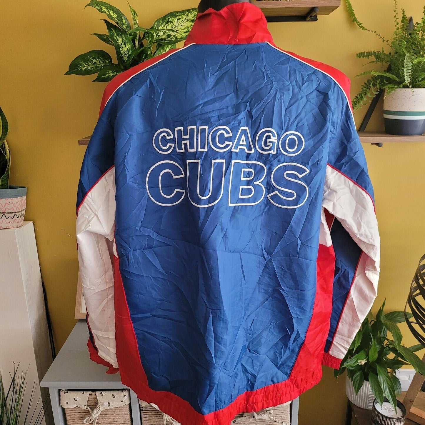 Chicago Cubs Men's Full Zip Embroidered Jacket | Size L 48" Chest, 29" Length-USASTARFASHION