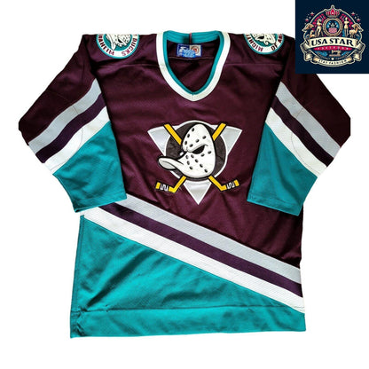 NFL Starter Mighty Ducks Hockey Jersey in Maroon for Youth L/XL - Comfortable, Stylish, Durable Design - USASTARFASHION