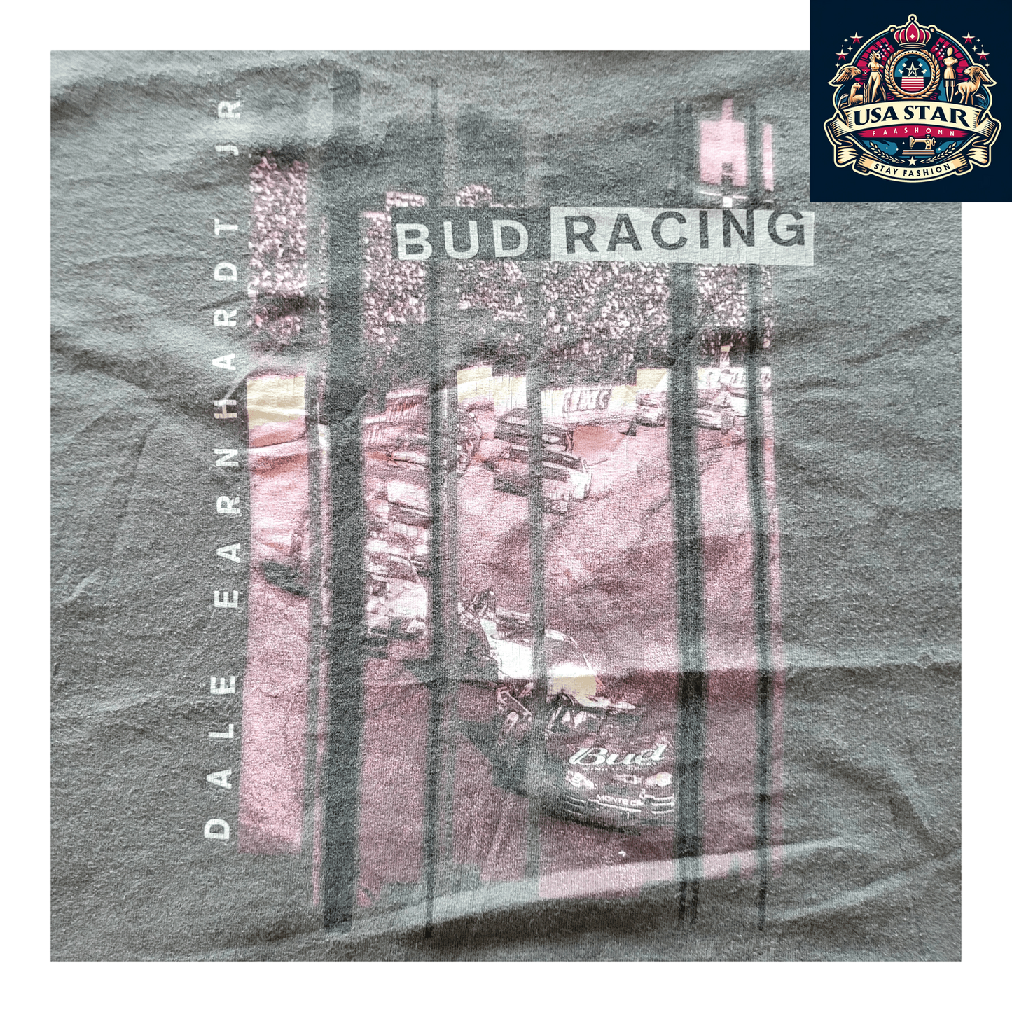 Vintage Dale Earnhardt Jr. Bud Racing Shirt - Size Large (L) - 100% Cotton - Soft & Durable - USASTARFASHION