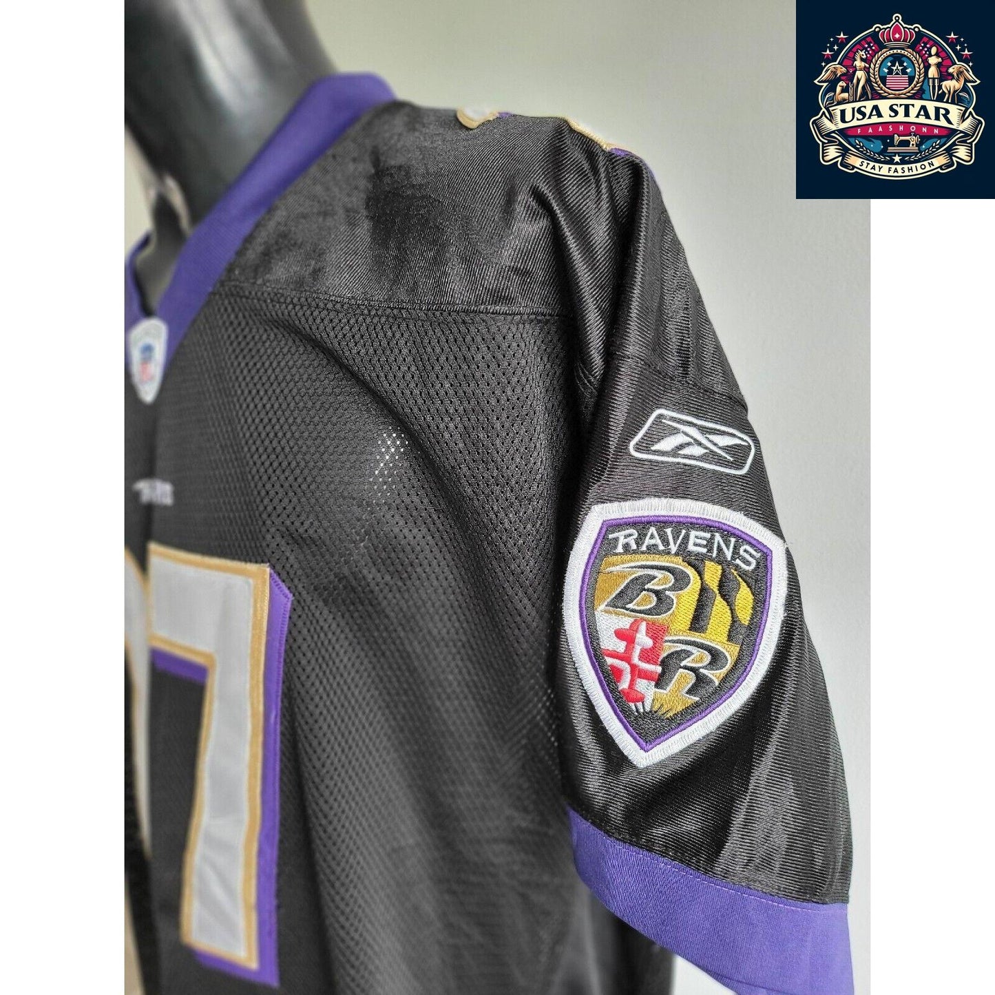 Reebok Baltimore Ravens Sportshirt #27 Black, Size Reebok 54 (XL) - Durable Fabric, Classic Design - USASTARFASHION