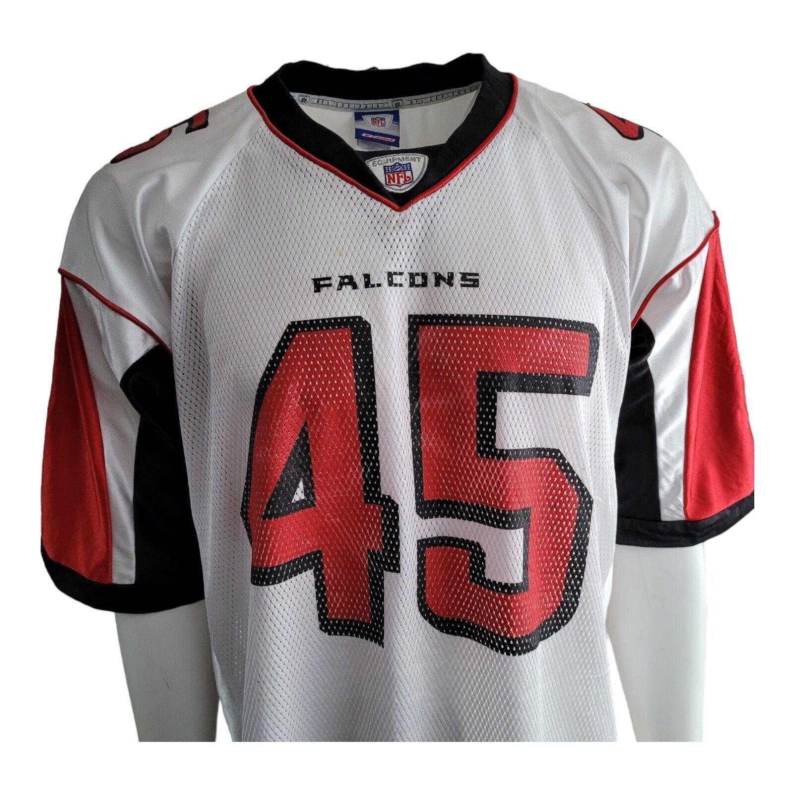 Atlanta Falcons #45 TJ Duckett Red Authentic Reebok NFL Football Jersey - Size Large-USASTARFASHION