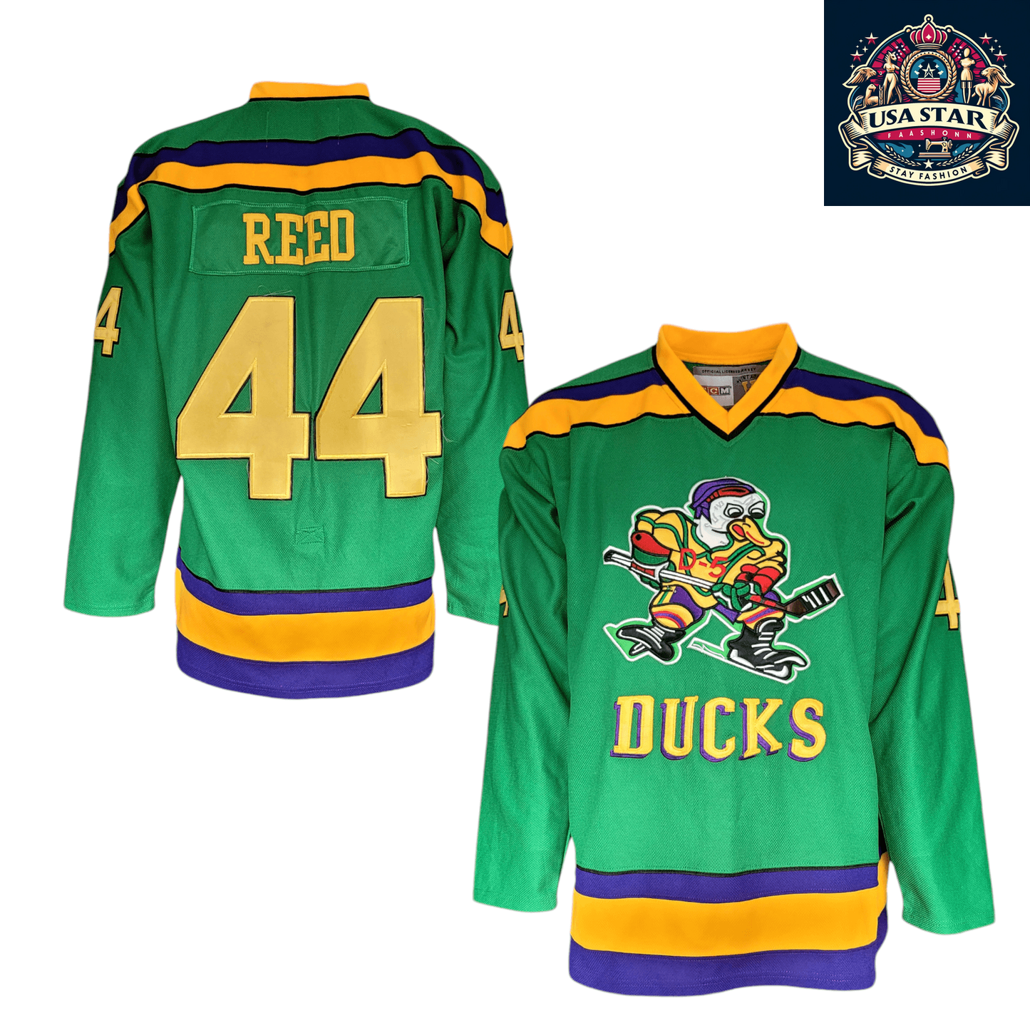 Vintage CCM Ducks Hockey Jersey Men's XL, Classic Ducks Design, Premium Quality Fabric - USASTARFASHION