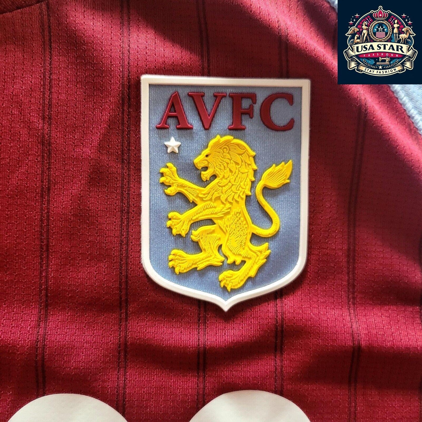 Kappa Aston Villa Jersey Youth Size 12 Years Maroon & Light Blue with Custom Grant 10 - USASTARFASHION