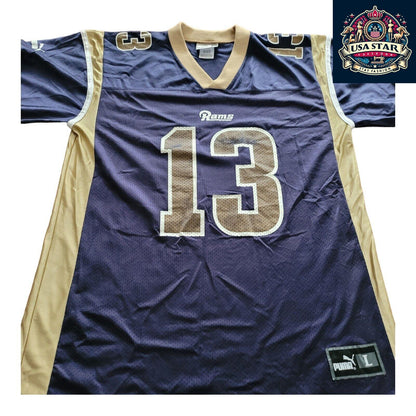 Signed Kurt Warner Jersey #13 St. Louis Rams Vintage Puma Size L - Unique NFL Memorabilia - USASTARFASHION