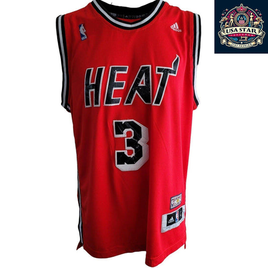 Dwyane Wade Miami Heat Hardwood Classic Jersey Adidas Swingman Size L - Iconic Number 3 - USASTARFASHION