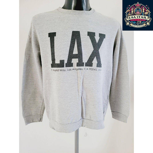 Lax Los Angeles Sweatshirt M - Soft Vintage Design With Iconic Logo, Cozy Casual Wear - USASTARFASHION