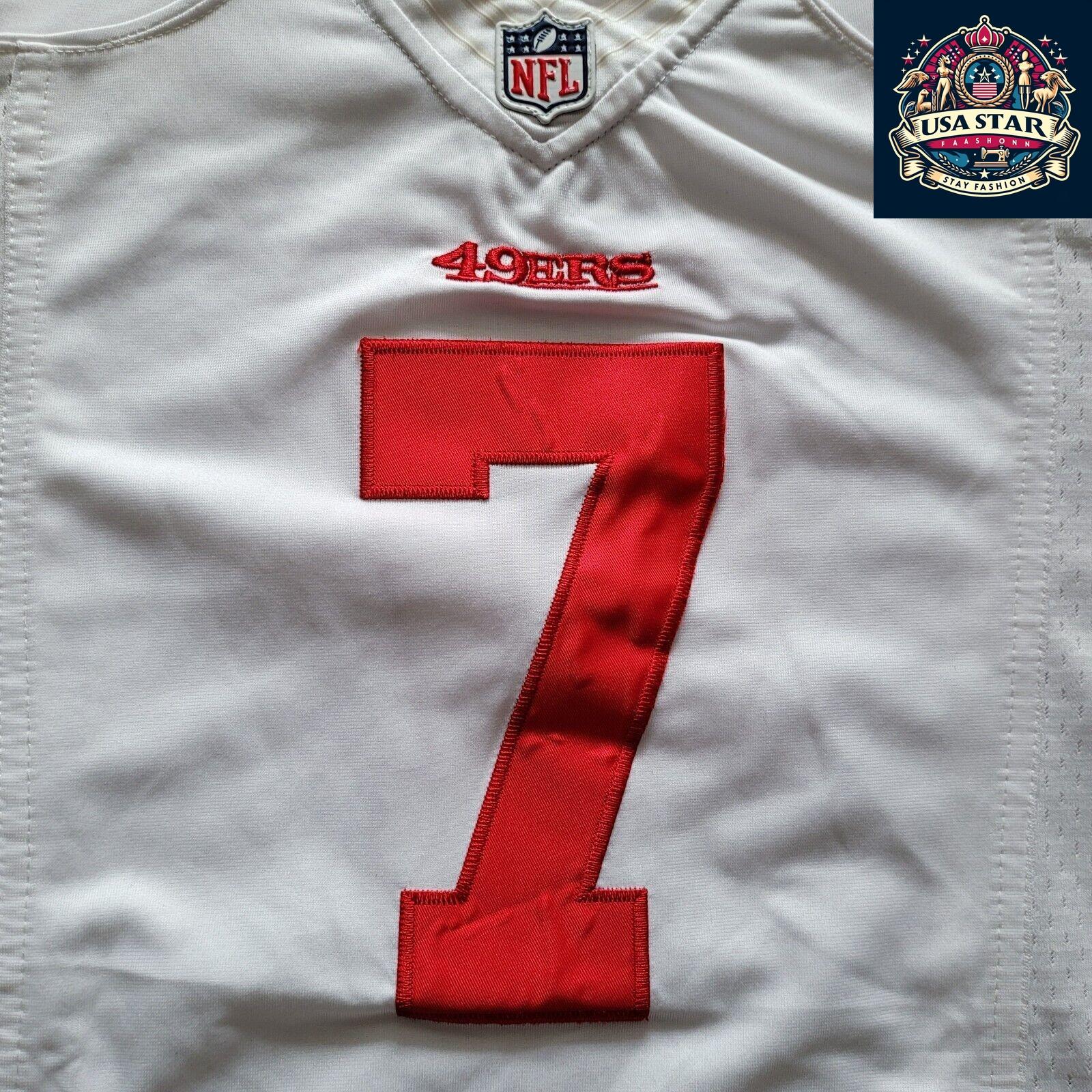 Nike NFL Youth Jersey Colin Kaepernick #7, Large Size, White with Red Accents, 49ers Fan Apparel - USASTARFASHION