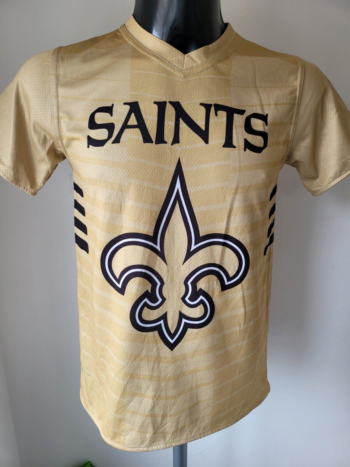 NFL New Orleans Saints Reversible T-Shirt Youth Large Black - 2 Looks in 1-USASTARFASHION