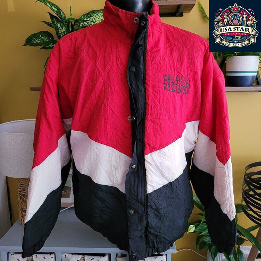 North Mahaska Warhawks Jacket XL Vintage 90s Baseball Red Collectible Fan Gear by Holloway - USASTARFASHION