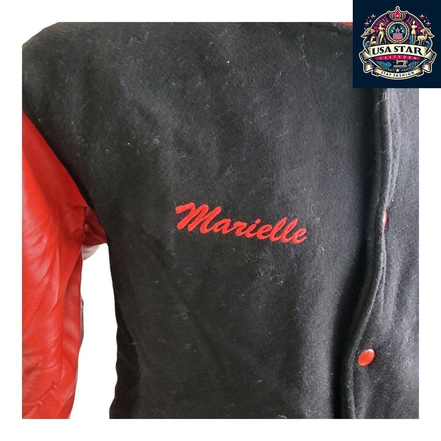 Game Made In USA Soul Shock Marielle Varsity Wool Leather Jacket XS - Vintage Style, Quality Craftsmanship - USASTARFASHION