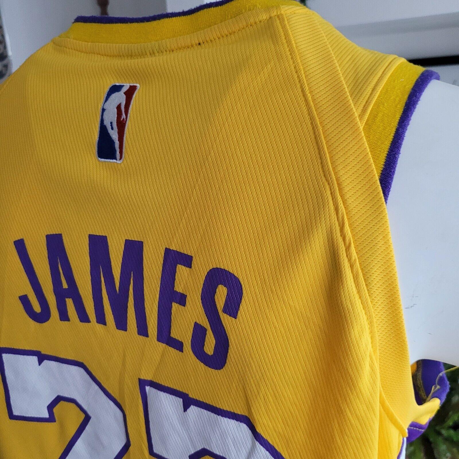 LeBron James #23 Lakers Retro Basketball Jersey Youth 2XL Yellow-USASTARFASHION