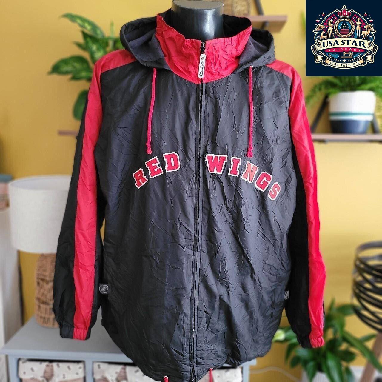 CCM Detroit Red Wings Jacket Size L - Iconic Logo, Comfortable Fit, Authentic NHL Apparel - USASTARFASHION