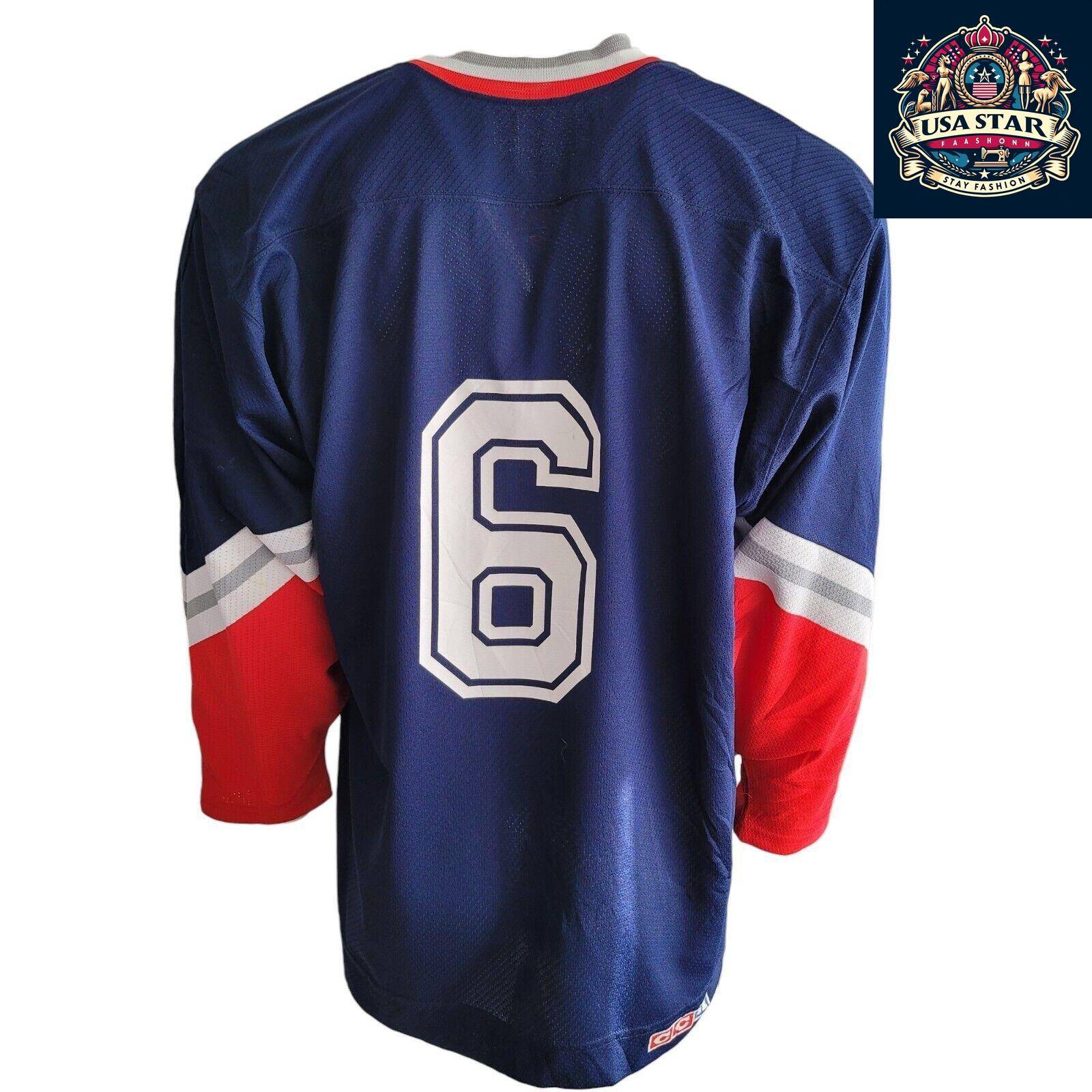 CCM Saint Eustache Hockey Jersey No 6 Made In Canada Size L - Authentic Team Spirit - USASTARFASHION