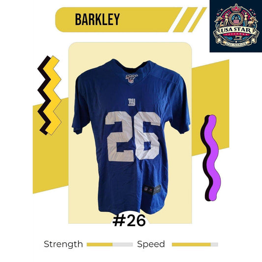 New York Giants Jersey - Saquon Barkley #26 Nike Game Jersey, Large Mens, Blue NFL Apparel - USASTARFASHION