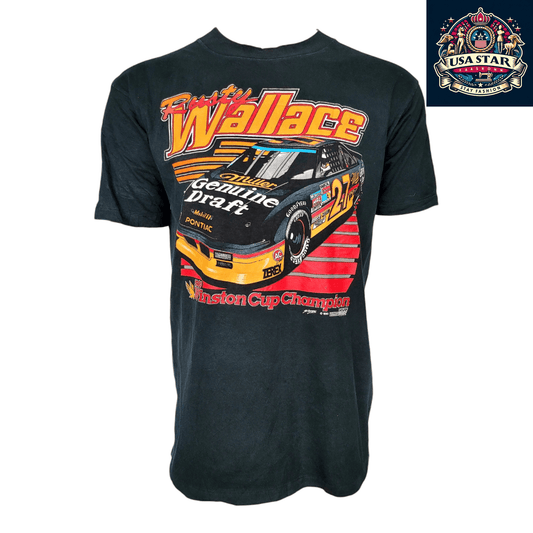 Rusty Wallace Vintage T-Shirt XL | 90s NASCAR Genuine Draft Champion Graphic Tee - USASTARFASHION