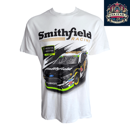 Smithfield Racing T-Shirt 2018 NASCAR Employee Day L 100% Cotton Stewart-Haas Racing Design - USASTARFASHION