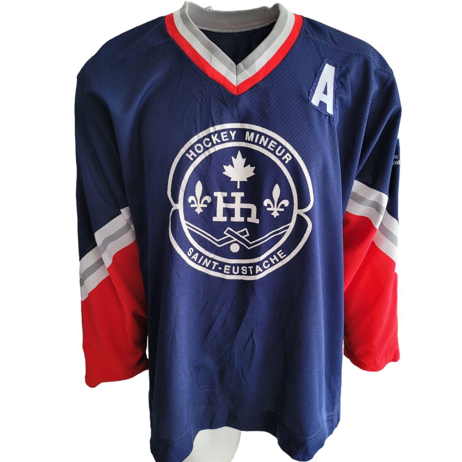 CCM Hockey Mineur Saint Eustache No. 6 Jersey - Size L, Made In Canada-USASTARFASHION