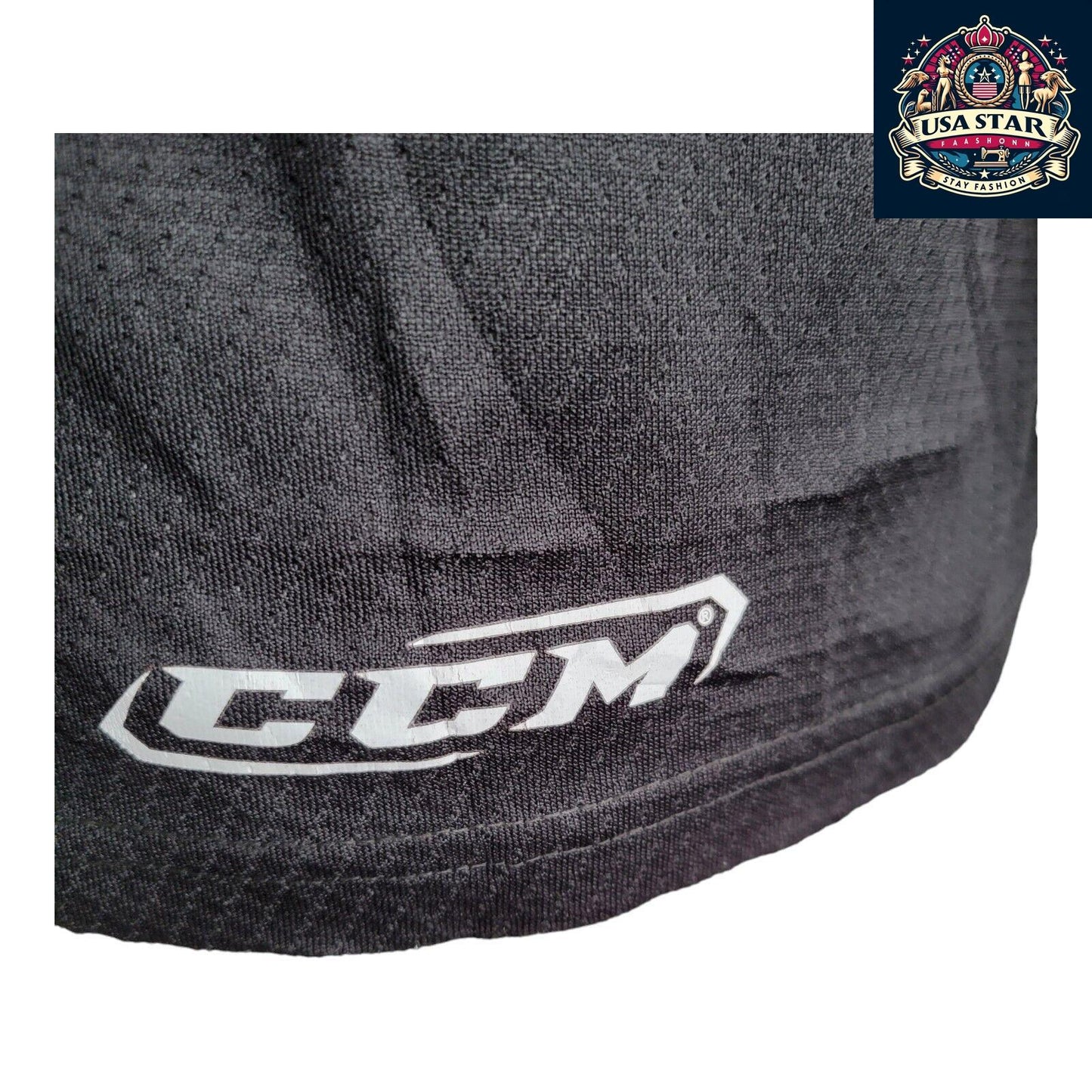 Authentic CCM Black Hockey Jersey Size S - 100% Polyester, Comfort Fit, Durable Design - USASTARFASHION