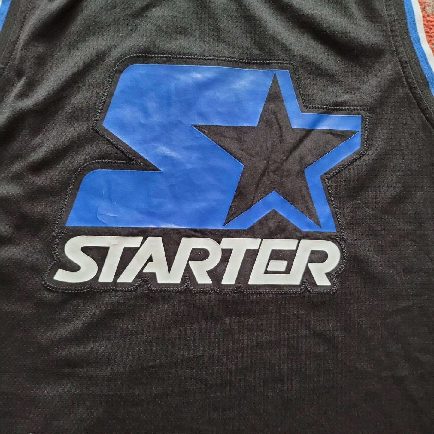 Vintage Starter Sports Vest Blue No. 99 Logo Sz L Retro Polyester Comfort Blue Logo-USASTARFASHION