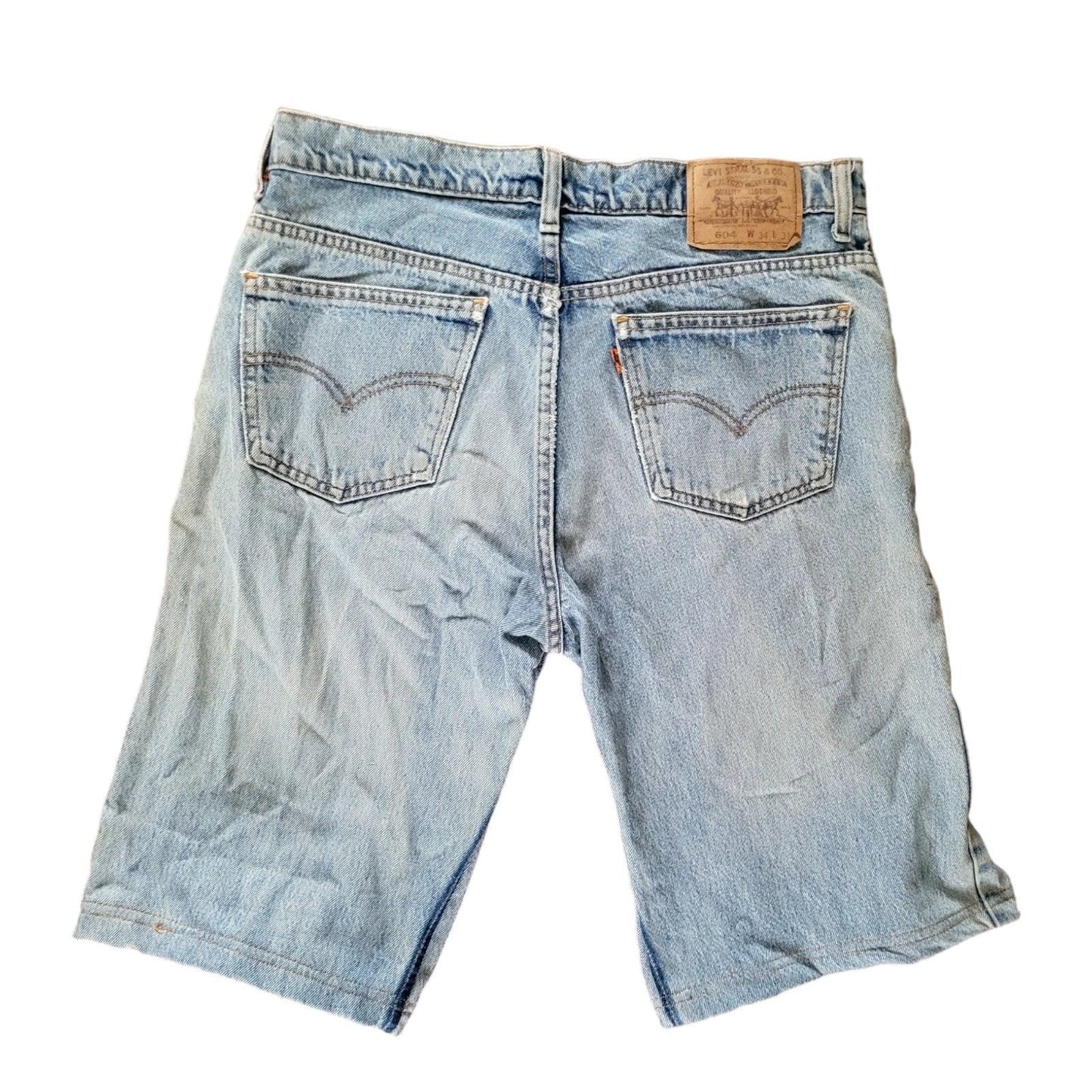 Authentic Levi's 604 Denim Shorts W34 L31 Light Wash Free Shipping-USASTARFASHION