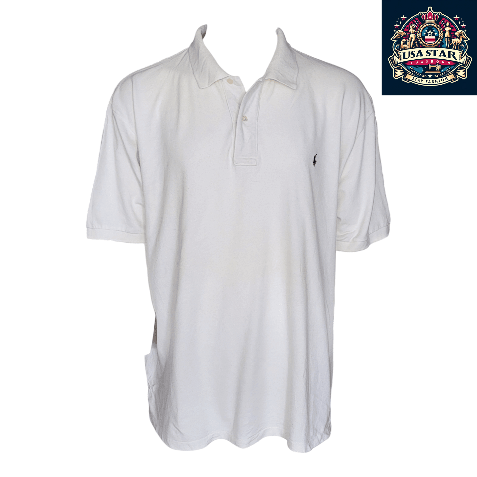 Polo Ralph Lauren 3XL Polo Shirt - Classic Fit, 100% Cotton, White with Embroidered Logo USASTARFASHION