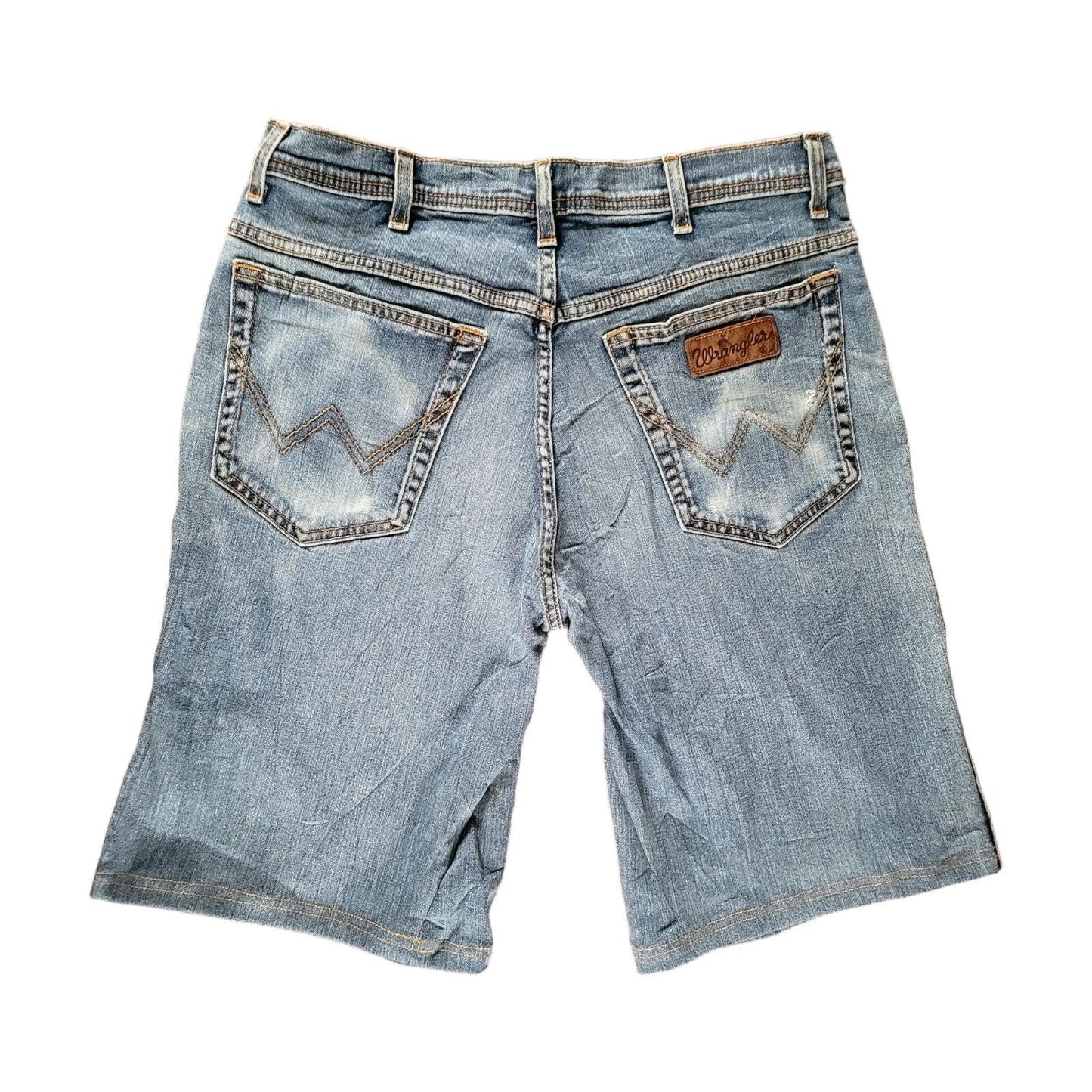 Authentic Wrangler Texas Stretch Denim Shorts W36 L32 Light Wash Free Shipping-USASTARFASHION