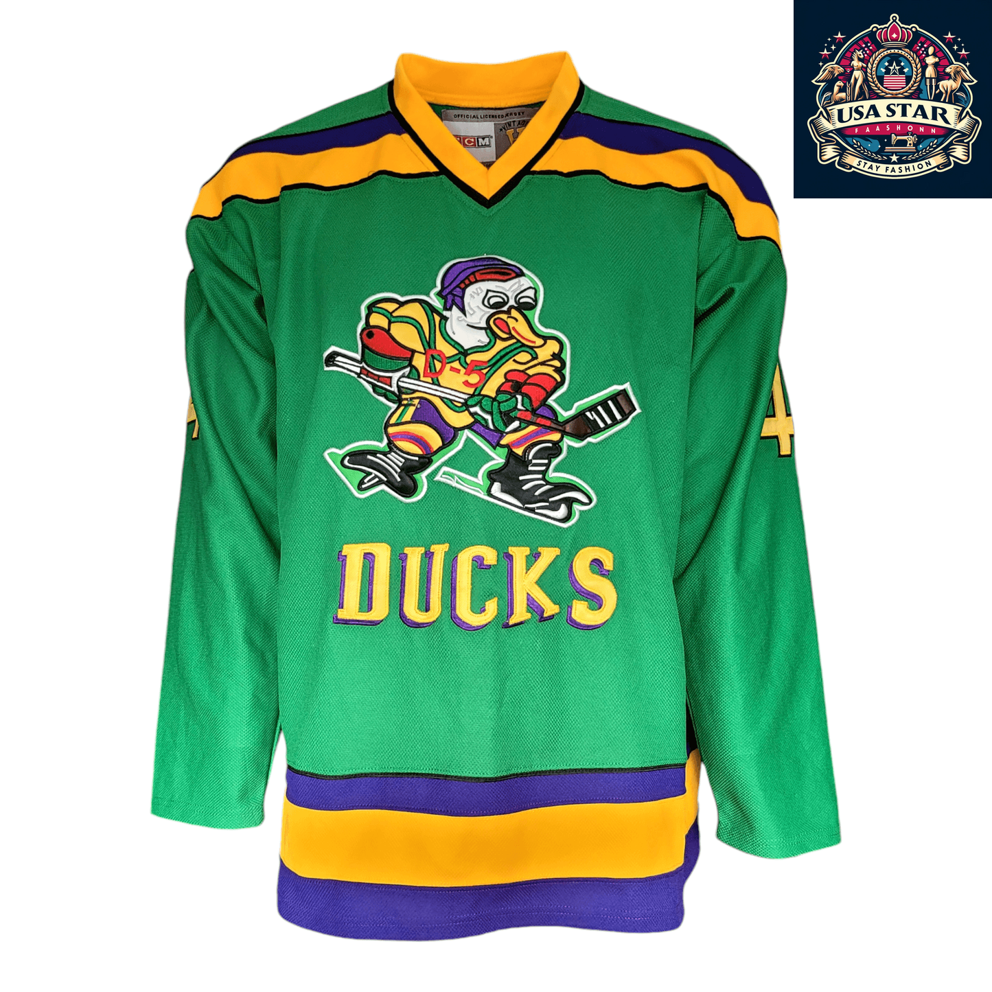 Vintage CCM Ducks Hockey Jersey Men's XL, Classic Ducks Design, Premium Quality Fabric - USASTARFASHION