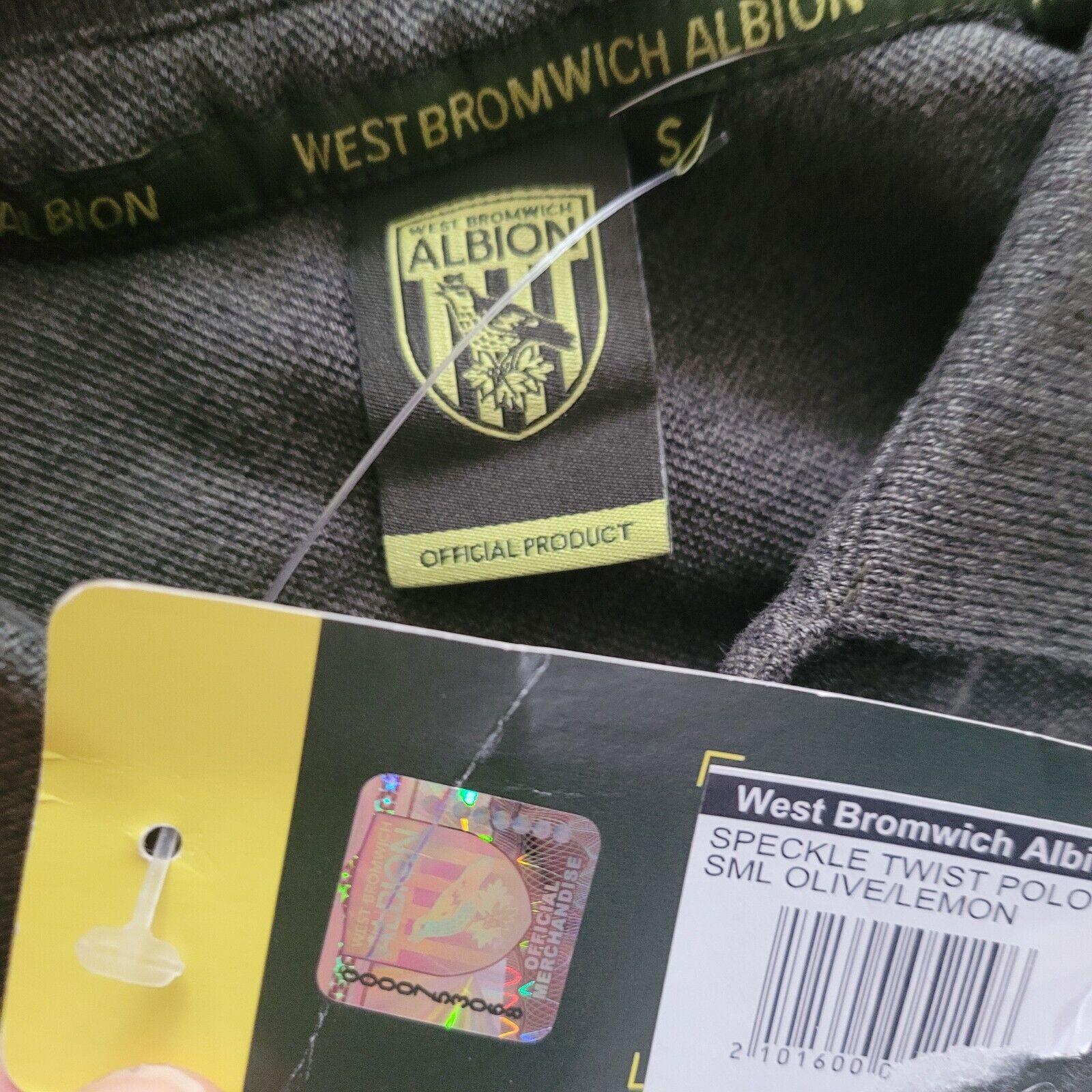 Albion West Bromwich Official Polo - Speckle Twist/Lemon, Size S, 50% Cotton, 47% Polyester-USASTARFASHION