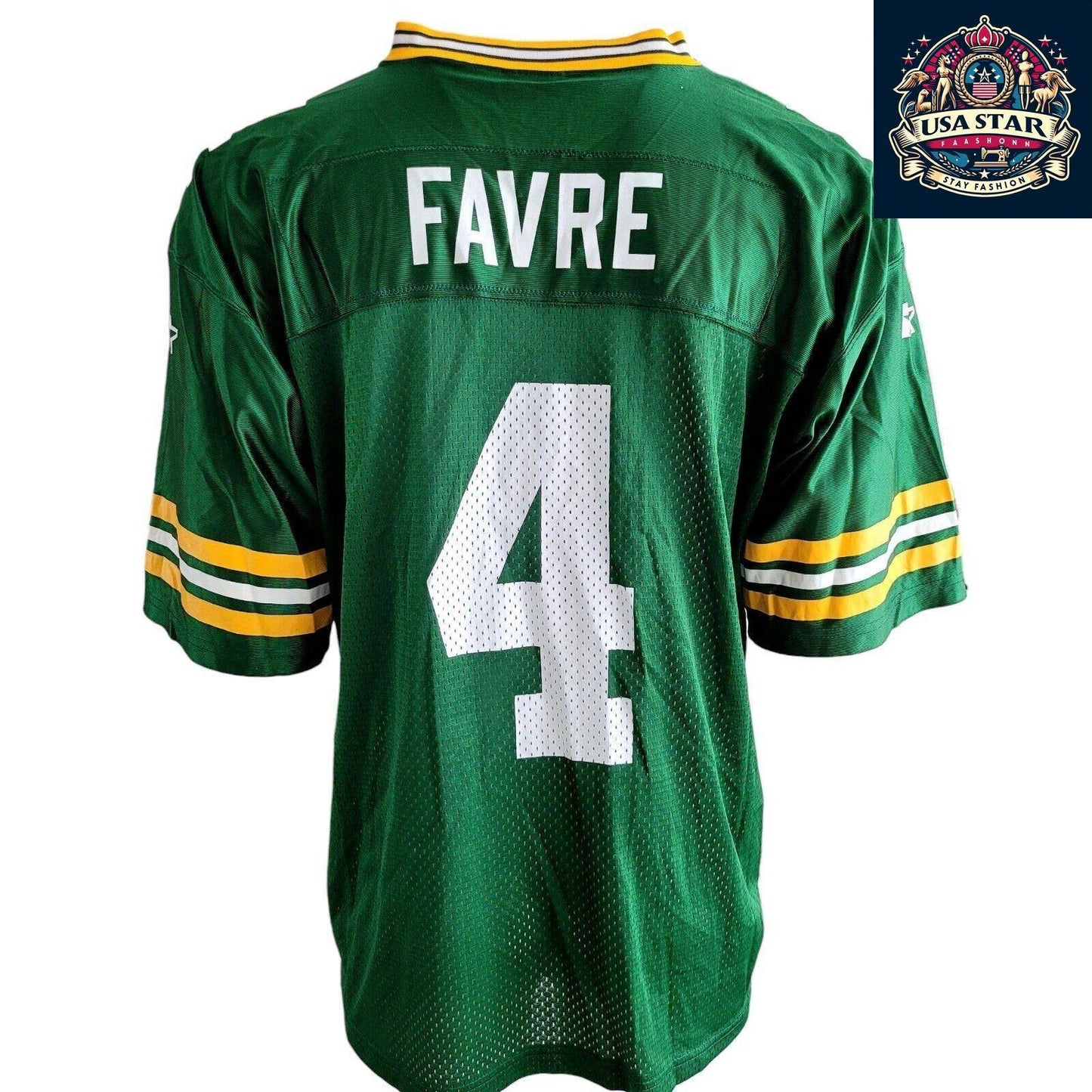 Brett Favre Jersey #4 Green Bay Packers - Size XL, 100% Polyester, Authentic NFL Gear - USASTARFASHION