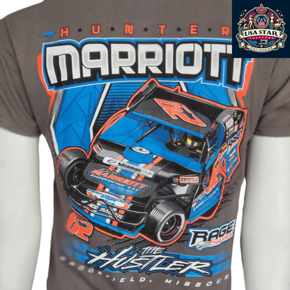 Hunter Marriott Racing T-Shirt For Men | Gildan 100% Cotton | Medium Size | Graphic Design - USASTARFASHION