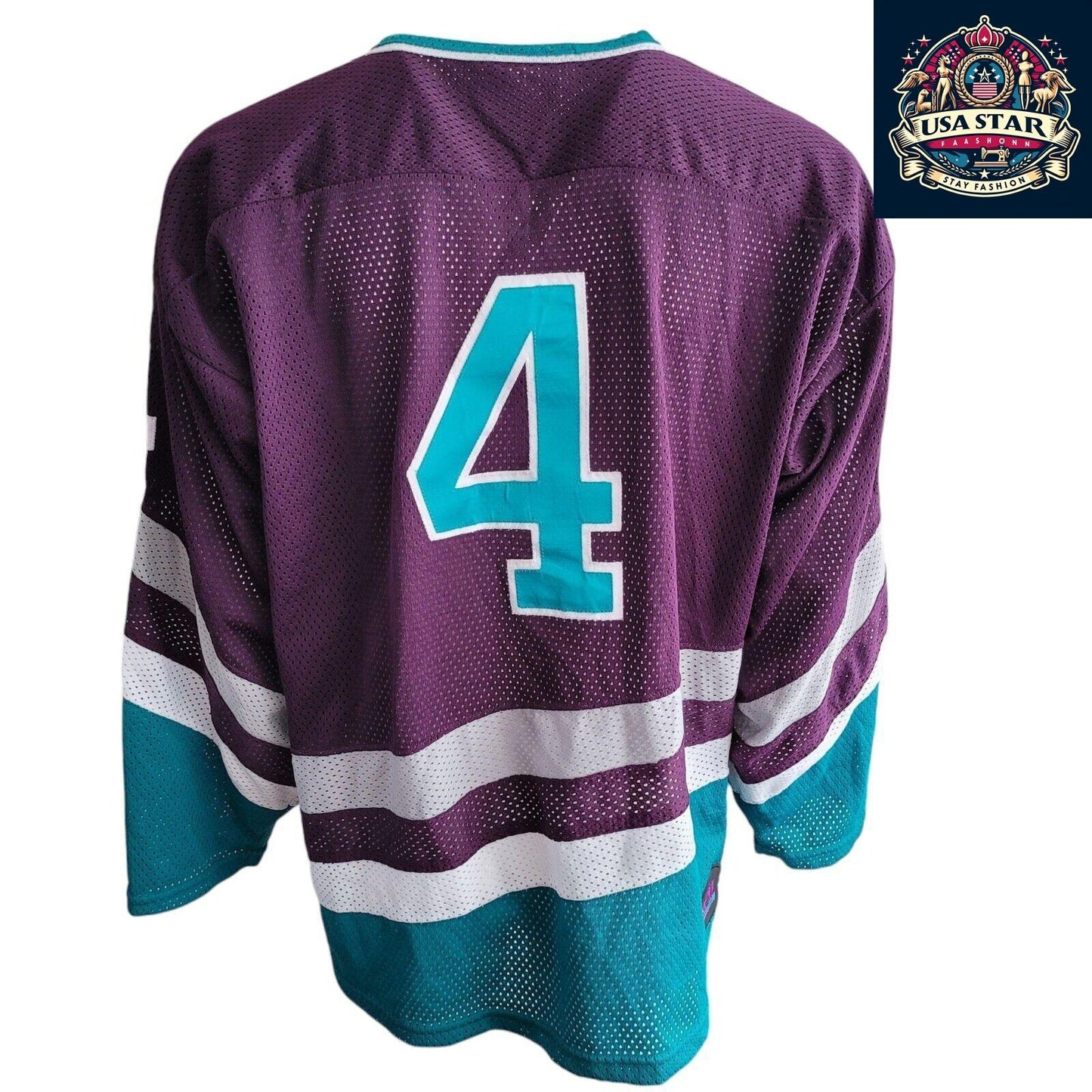 Vintage MPM Array #4 Hockey Jersey Purple Teal - 10th Anniversary Edition -... - USASTARFASHION