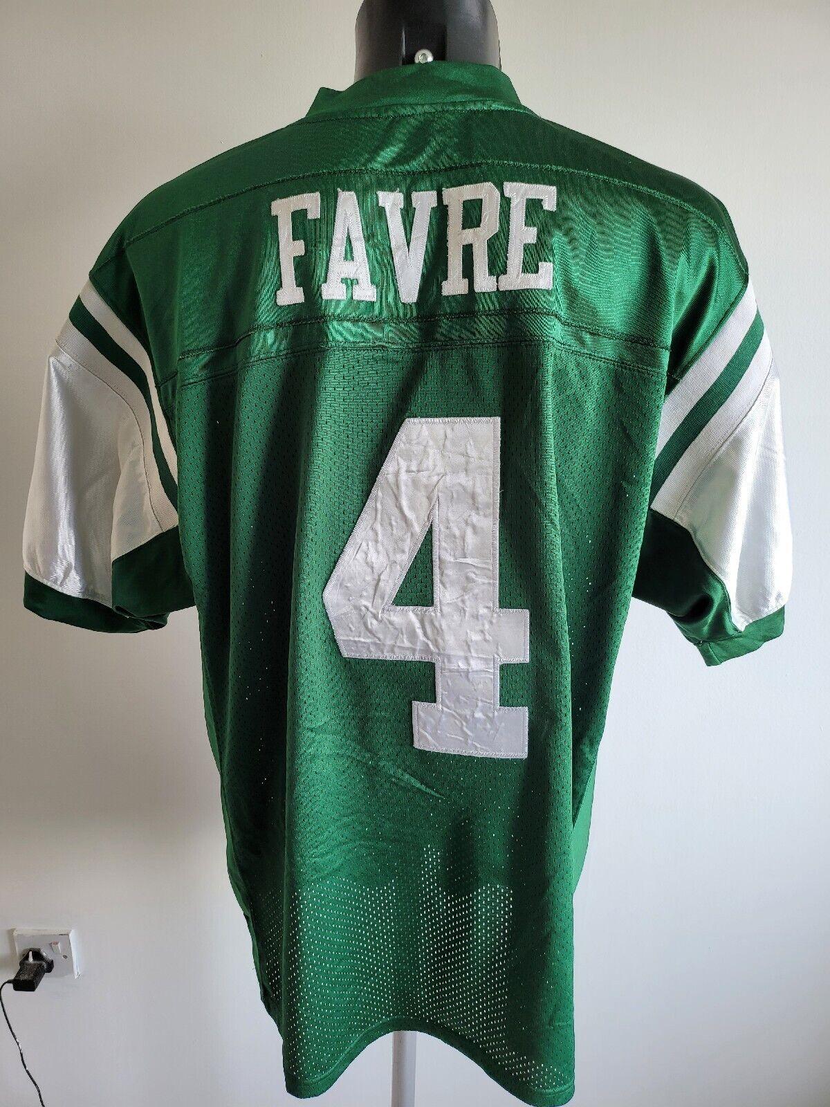 BRETT FARVE #4 NEW YORK JETS REEBOK XL STITCHED JERSEY-USASTARFASHION