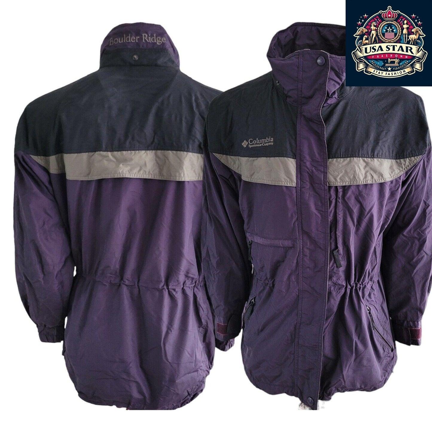 Columbia Women's Jacket - Boulder Ridge Medium Purple, Water-Resistant, Stylish & Durable Outerwear - USASTARFASHION