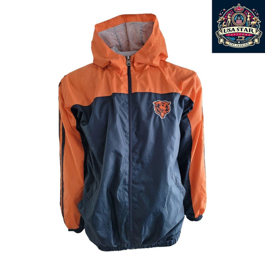 Adidas Chicago Bears Jacket Size M - Comfortable Fit, Sporty Style, Team Logo, 2 Front Pockets - USASTARFASHION