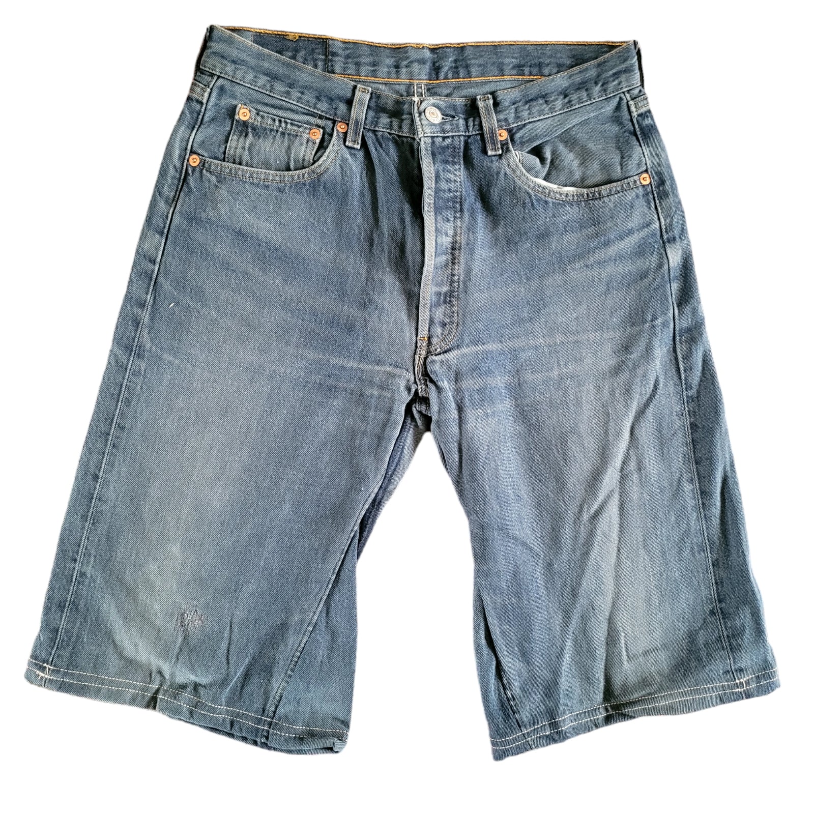 Levi's Classic 501 Men's Blue Jean Shorts (Jorts) Size w33L36 - Good Condition-USASTARFASHION