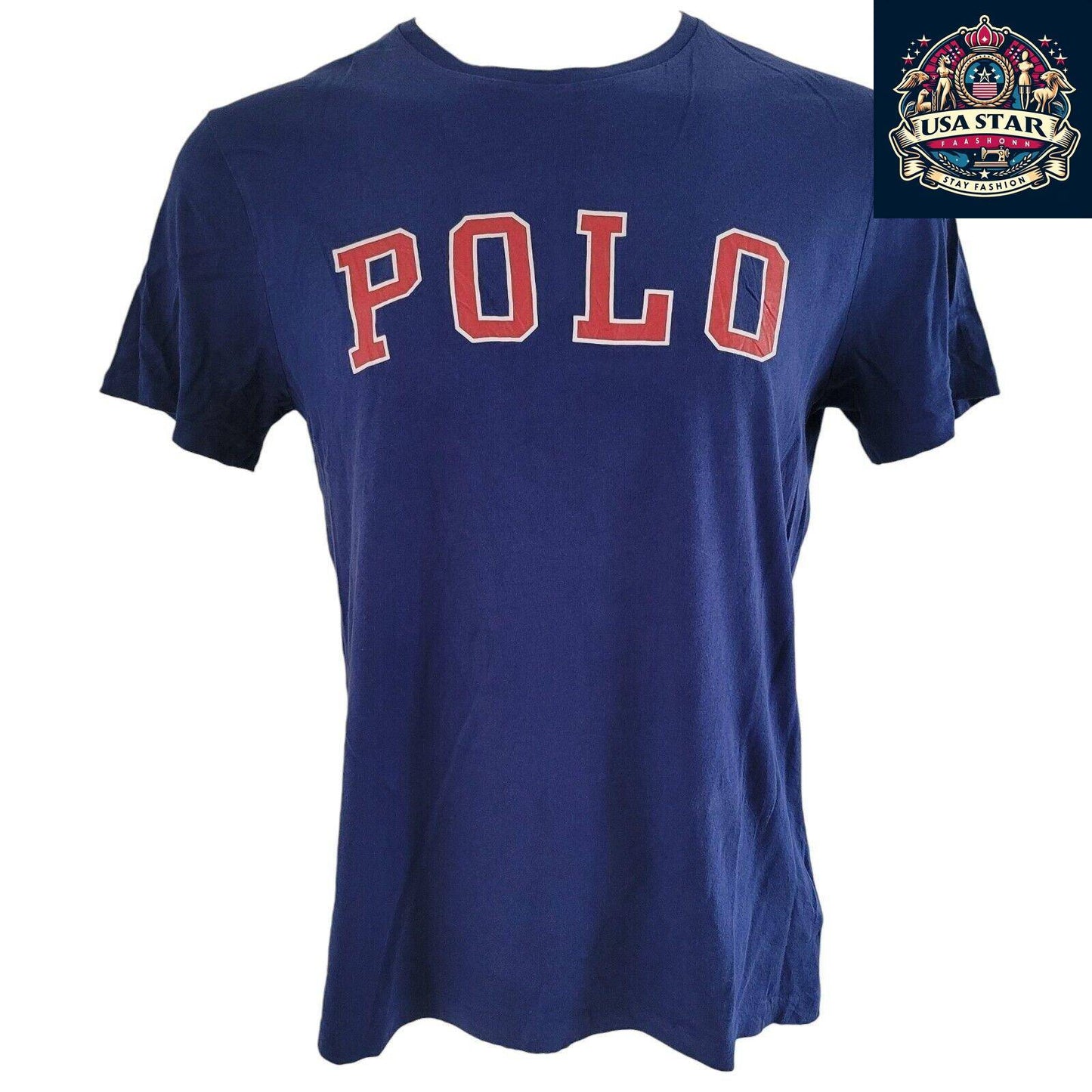 Polo Ralph Lauren Navy Crew Neck T-Shirt Size L - Premium Cotton, Timeless Design, RRP £85 - USASTARFASHION