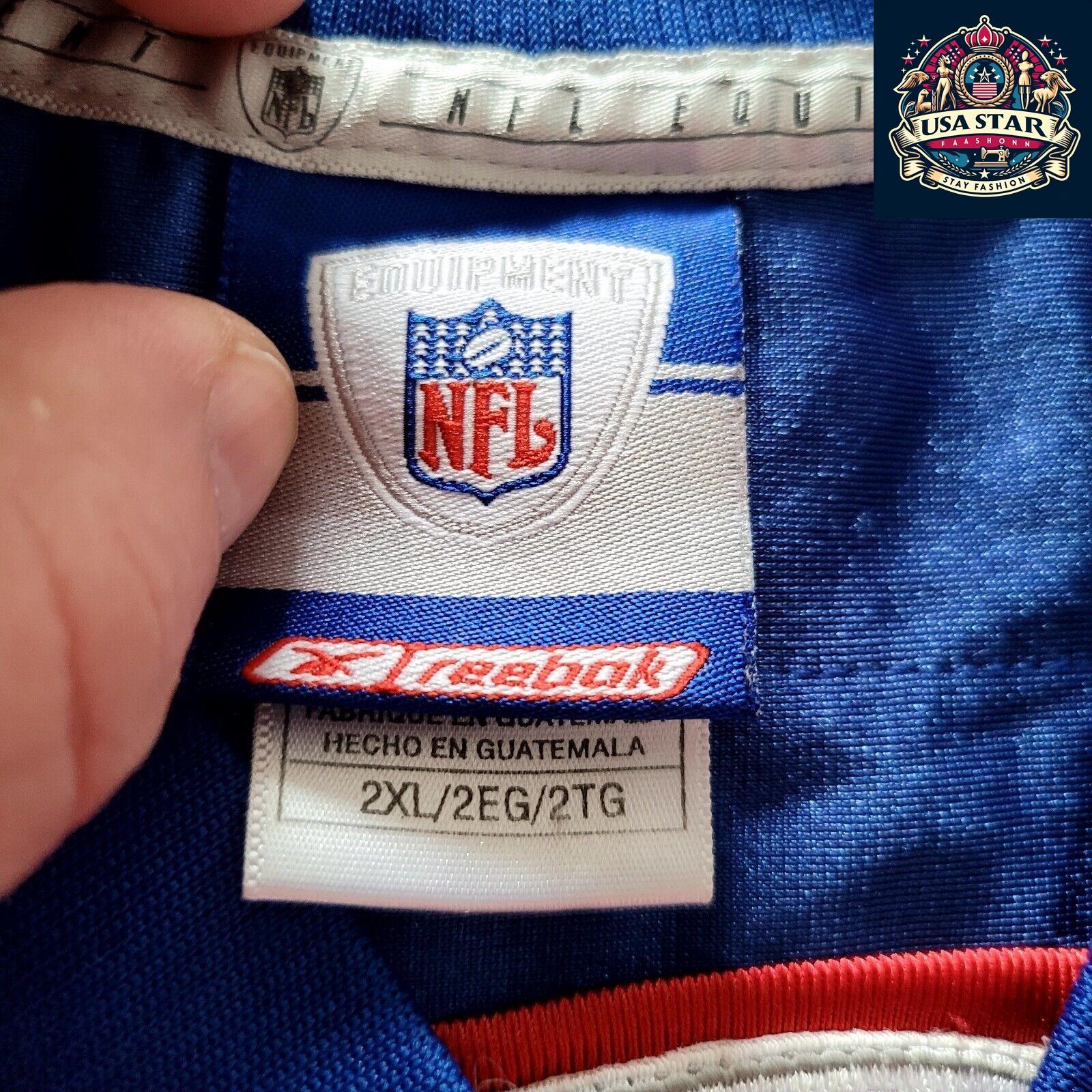 NFL New York Giants Reebok Jeremy Shockey #80 Jersey 2XL - Vintage Retro Blue with White Accents - USASTARFASHION